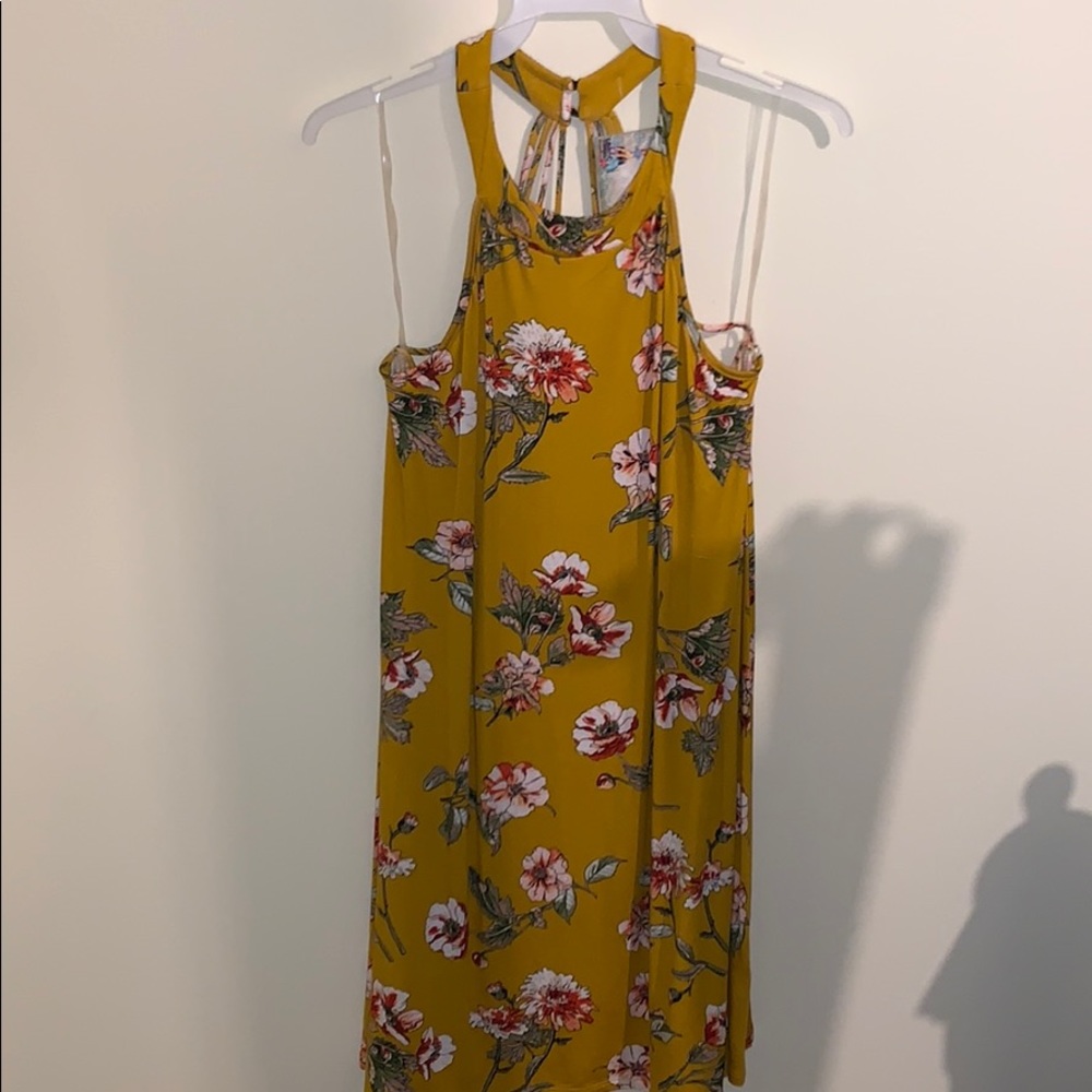 Mustard Floral Dress